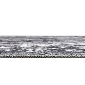Washable Dark Gray 7' 10 x 11' Renaissance Rectangle Area Rug Easy to Clean Stain Resistant & Durable Colorful Distressed Vintage Carpet for Sale at Rug Engine