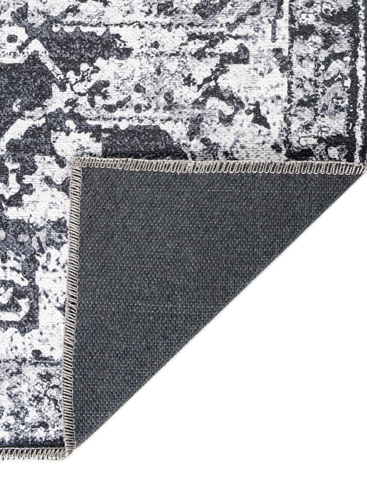 Washable Dark Gray 5' 3 x 8' Renaissance Rectangle Area Rug Easy to Clean Stain Resistant & Durable Colorful Distressed Vintage Carpet for Sale at Rug Engine