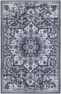 Washable Dark Gray 3' 11 x 6' 1 Renaissance Rectangle Area Rug Easy to Clean Stain Resistant & Durable Colorful Distressed Vintage Carpet for Sale at Rug Engine