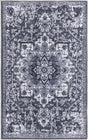 Washable Dark Gray 3' 3 x 5' 3 Renaissance Rectangle Area Rug Easy to Clean Stain Resistant & Durable Colorful Distressed Vintage Carpet for Sale at Rug Engine