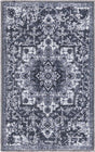 Dark Gray 2' x 3' Renaissance Washable Rectangle Rug