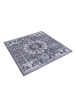 Dark Gray 7' 3 x 7' 3 Renaissance Washable Square Rug