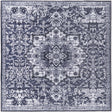 Dark Gray 7' 3 x 7' 3 Renaissance Washable Square Rug