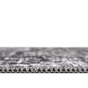 Dark Gray 2' x 6' Renaissance Washable Runner Rug