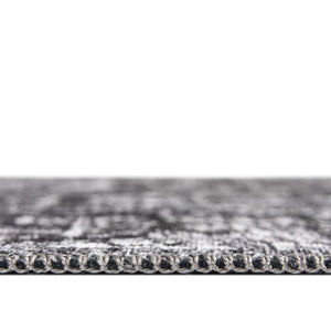 Washable Dark Gray 2' x 10' Renaissance Runner Area Rug Easy to Clean Stain Resistant & Durable Colorful Distressed Vintage Carpet for Sale at Rug Engine