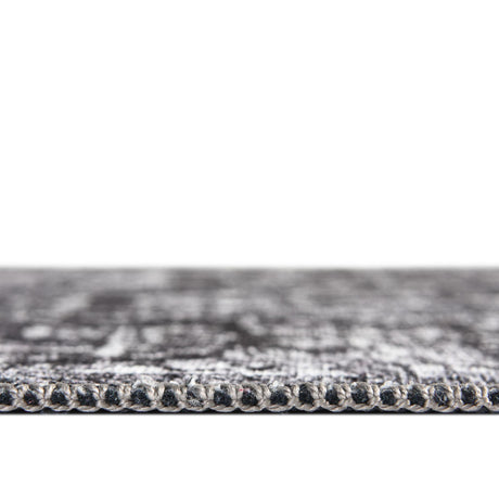 Washable Dark Gray 2' 7 x 12' Renaissance Runner Area Rug Easy to Clean Stain Resistant & Durable Colorful Distressed Vintage Carpet for Sale at Rug Engine