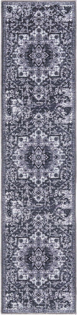 Dark Gray 2' x 8' Renaissance Washable Runner Rug
