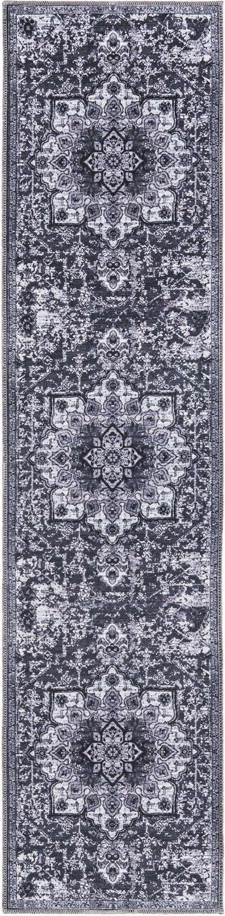 Dark Gray 2' x 8' Renaissance Washable Runner Rug