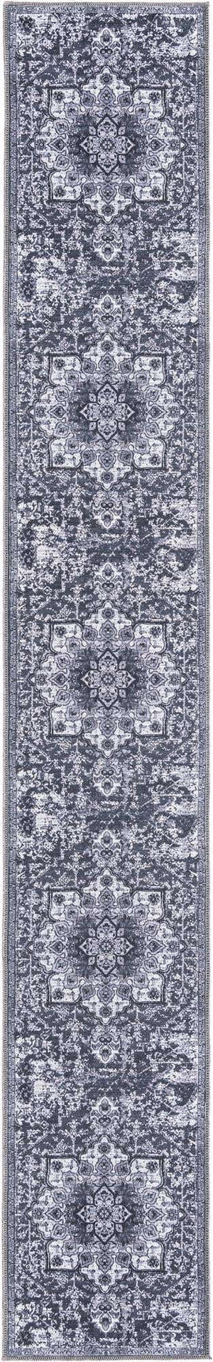 Dark Gray 2' x 13' Renaissance Washable Runner Rug