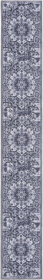 Dark Gray 2' x 13' Renaissance Washable Runner Rug