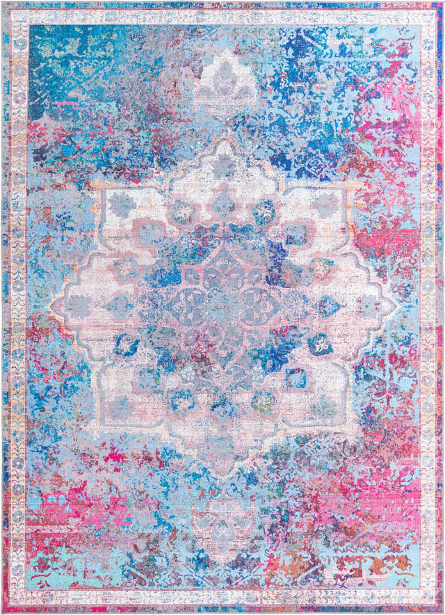 Washable Tie Dye 10' 6 x 14' Renaissance Rectangle Area Rug Easy to Clean Stain Resistant & Durable Colorful Distressed Vintage Carpet for Sale at Rug Engine