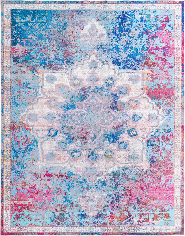 Washable Tie Dye 10' 6 x 13' Renaissance Rectangle Area Rug Easy to Clean Stain Resistant & Durable Colorful Distressed Vintage Carpet for Sale at Rug Engine