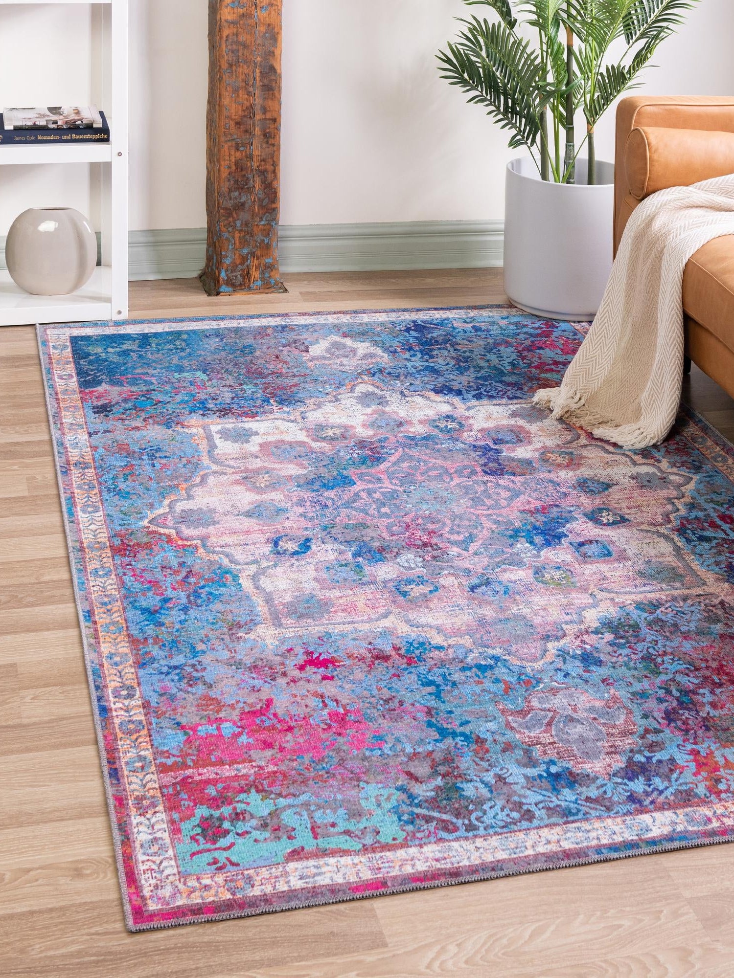 Washable Tie Dye 10' 6 x 14' Renaissance Rectangle Area Rug Easy to Clean Stain Resistant & Durable Colorful Distressed Vintage Carpet for Sale at Rug Engine