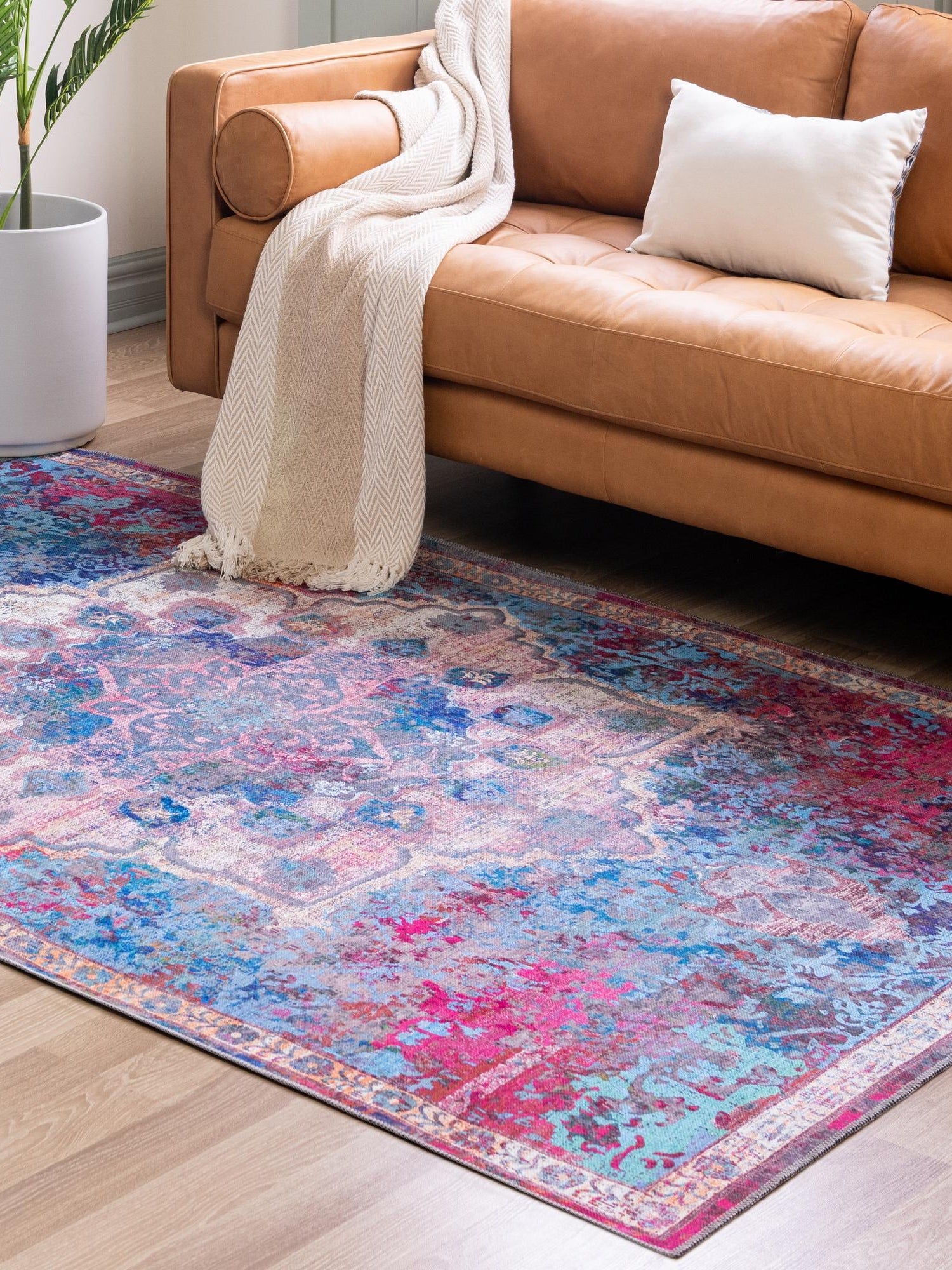 Washable Tie Dye 10' 6 x 14' Renaissance Rectangle Area Rug Easy to Clean Stain Resistant & Durable Colorful Distressed Vintage Carpet for Sale at Rug Engine