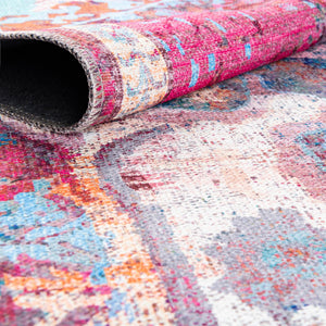 Washable Tie Dye 10' 6 x 13' Renaissance Rectangle Area Rug Easy to Clean Stain Resistant & Durable Colorful Distressed Vintage Carpet for Sale at Rug Engine