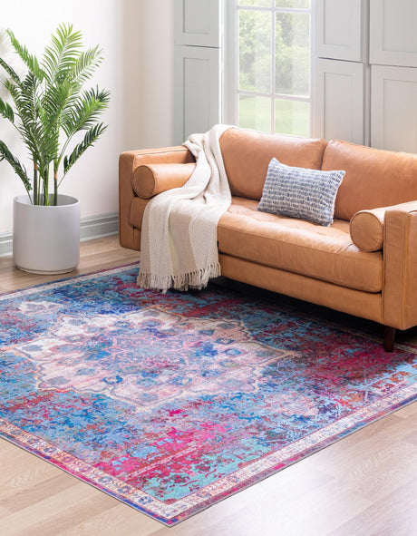 Tie Dye 10' 6 x 10' 6 Renaissance Washable Square Rug