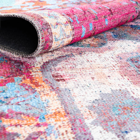 Washable Tie Dye 10' 6 x 10' 6 Renaissance Square Area Rug Easy to Clean Stain Resistant & Durable Colorful Distressed Vintage Carpet for Sale at Rug Engine