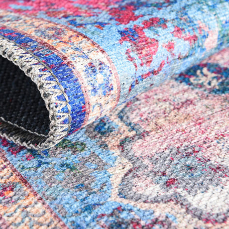 Washable Tie Dye 2' x 13' Renaissance Runner Area Rug Easy to Clean Stain Resistant & Durable Colorful Distressed Vintage Carpet for Sale at Rug Engine