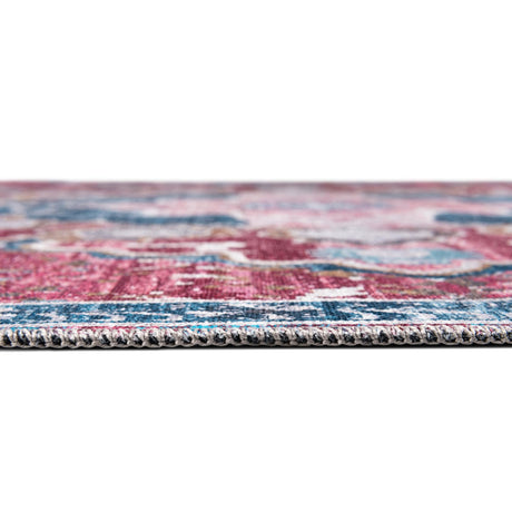 Washable Antique Pink 10' 6 x 14' Renaissance Rectangle Area Rug Easy to Clean Stain Resistant & Durable Colorful Distressed Vintage Carpet for Sale at Rug Engine