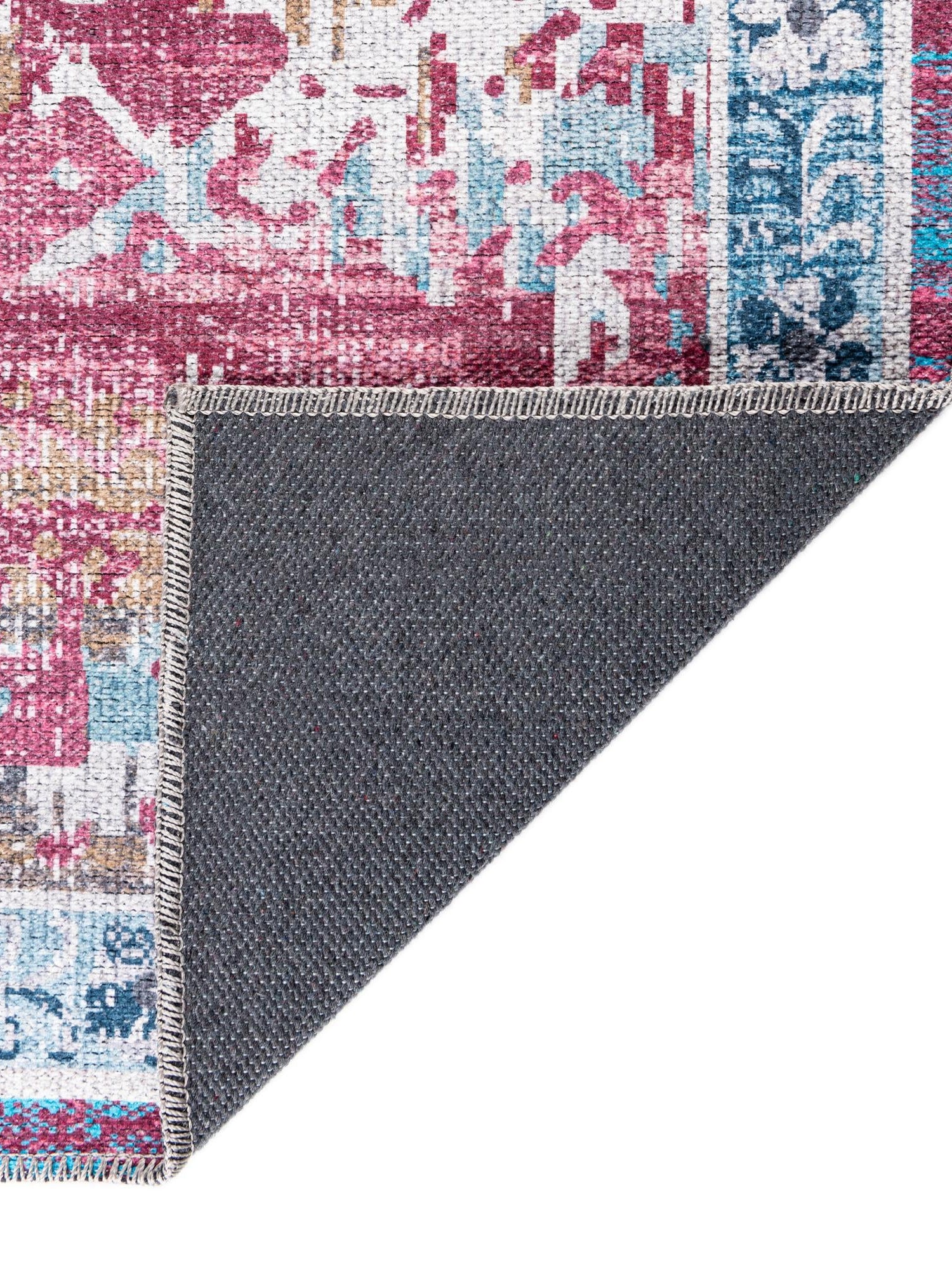 Washable Antique Pink 7' 10 x 11' Renaissance Rectangle Area Rug Easy to Clean Stain Resistant & Durable Colorful Distressed Vintage Carpet for Sale at Rug Engine