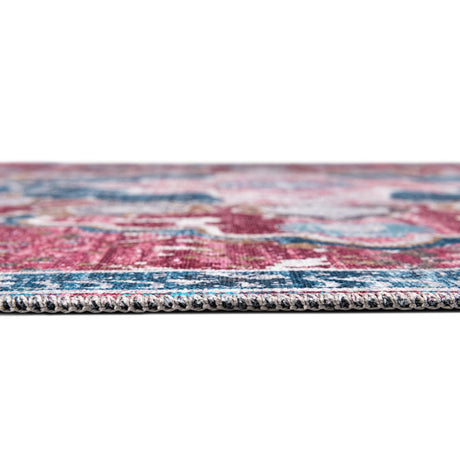 Washable Antique Pink 7' 10 x 7' 10 Renaissance Square Area Rug Easy to Clean Stain Resistant & Durable Colorful Distressed Vintage Carpet for Sale at Rug Engine