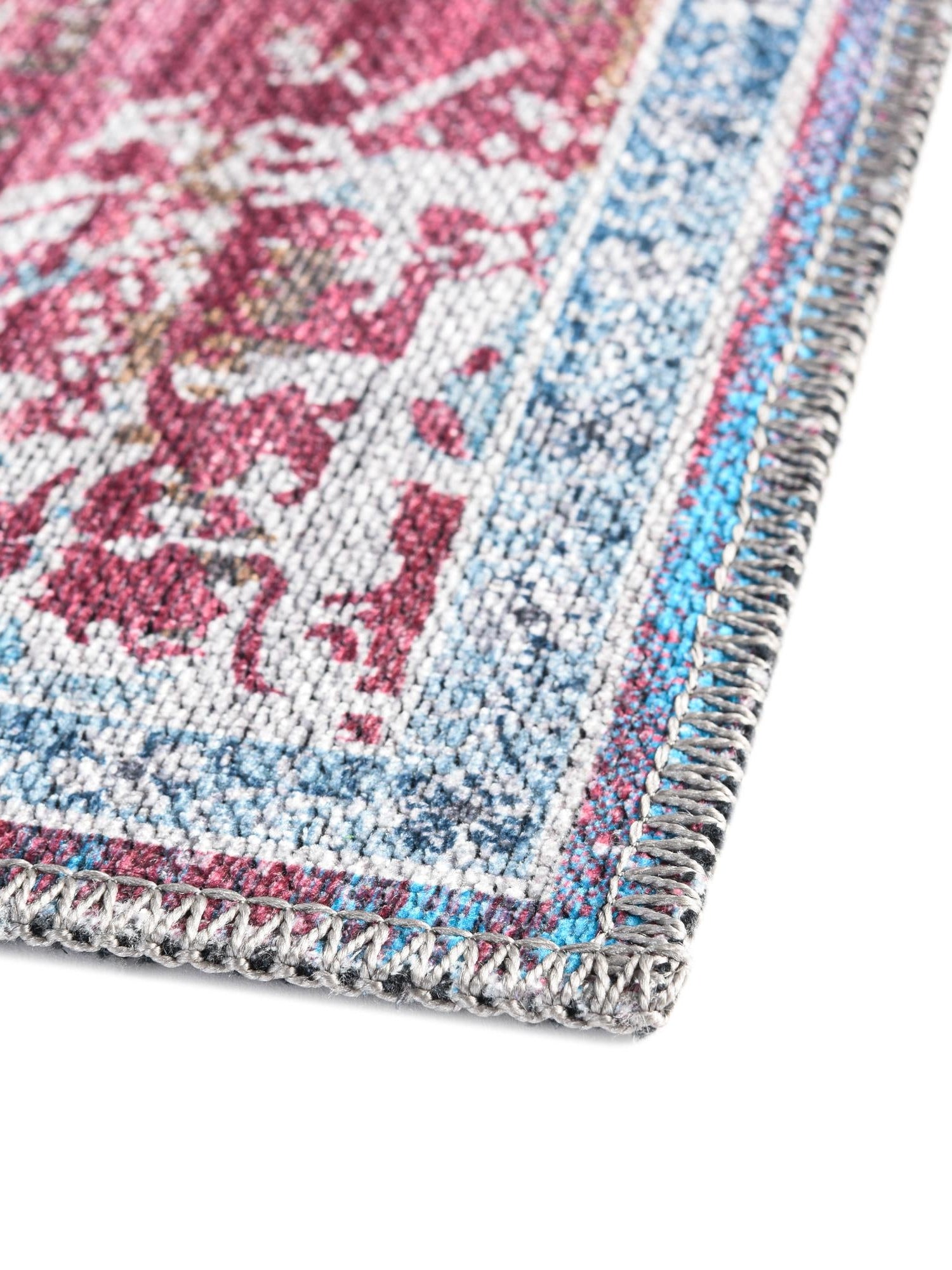 Washable Antique Pink 2' 7 x 12' Renaissance Runner Area Rug Easy to Clean Stain Resistant & Durable Colorful Distressed Vintage Carpet for Sale at Rug Engine