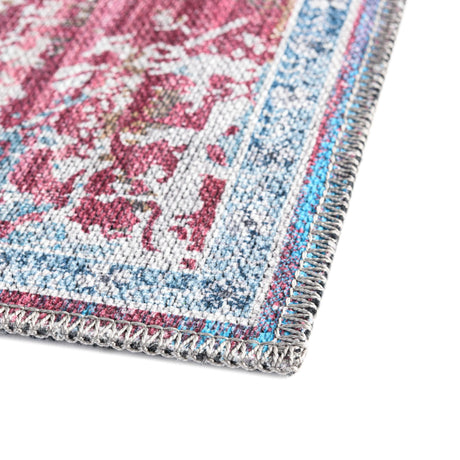 Washable Antique Pink 2' 7 x 12' Renaissance Runner Area Rug Easy to Clean Stain Resistant & Durable Colorful Distressed Vintage Carpet for Sale at Rug Engine