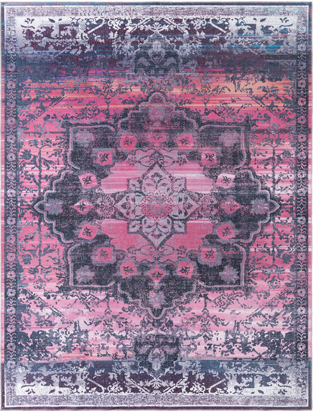 Washable Antique Rose 9' 2 x 12' Renaissance Rectangle Area Rug Easy to Clean Stain Resistant & Durable