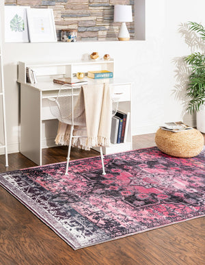 Washable Antique Rose 9' 2 x 12' Renaissance Rectangle Area Rug Easy to Clean Stain Resistant & Durable