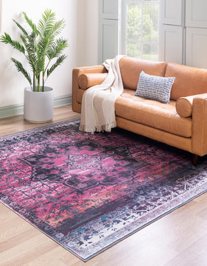 Antique Rose 8' x 8' Renaissance Washable Square Rug