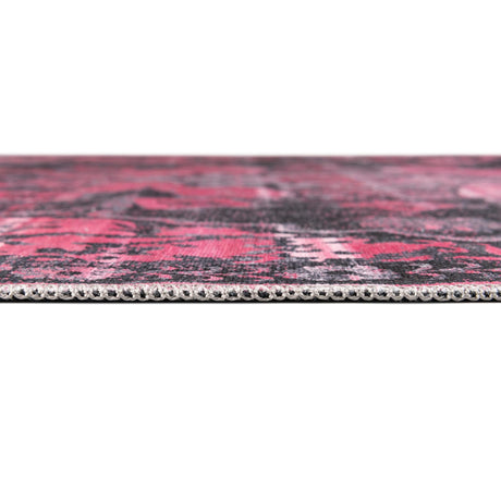 Washable Antique Rose 7' 10 x 7' 10 Renaissance Square Area Rug Easy to Clean Stain Resistant & Durable Colorful Distressed Vintage Carpet for Sale at Rug Engine