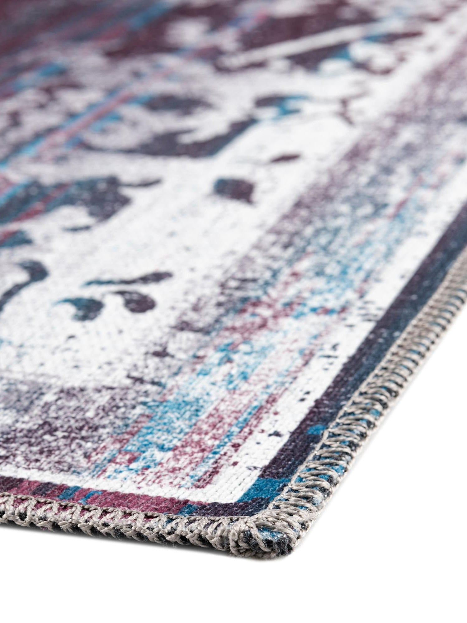 Washable Antique Rose 7' 3 x 7' 3 Renaissance Square Area Rug Easy to Clean Stain Resistant & Durable Colorful Distressed Vintage Carpet for Sale at Rug Engine