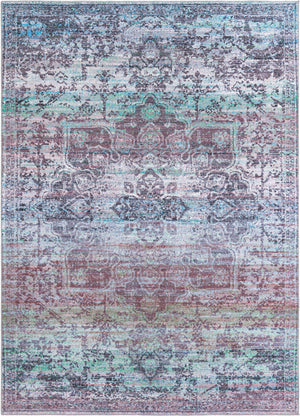 Blue Green 10' 6 x 14' Renaissance Washable Rectangle Rug