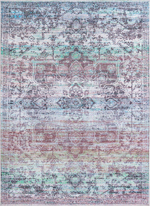 Washable Blue Green 10' 6 x 13' 1 Renaissance Rectangle Area Rug Easy to Clean Stain Resistant & Durable