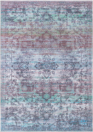 Blue Green 8' x 11' Renaissance Washable Rectangle Rug