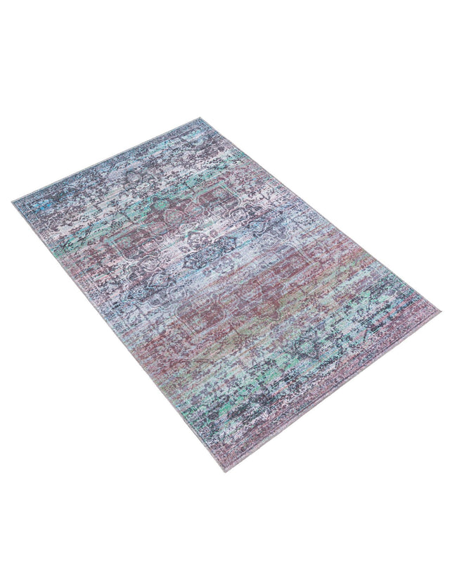 Blue Green 6' x 9' Renaissance Washable Rectangle Rug