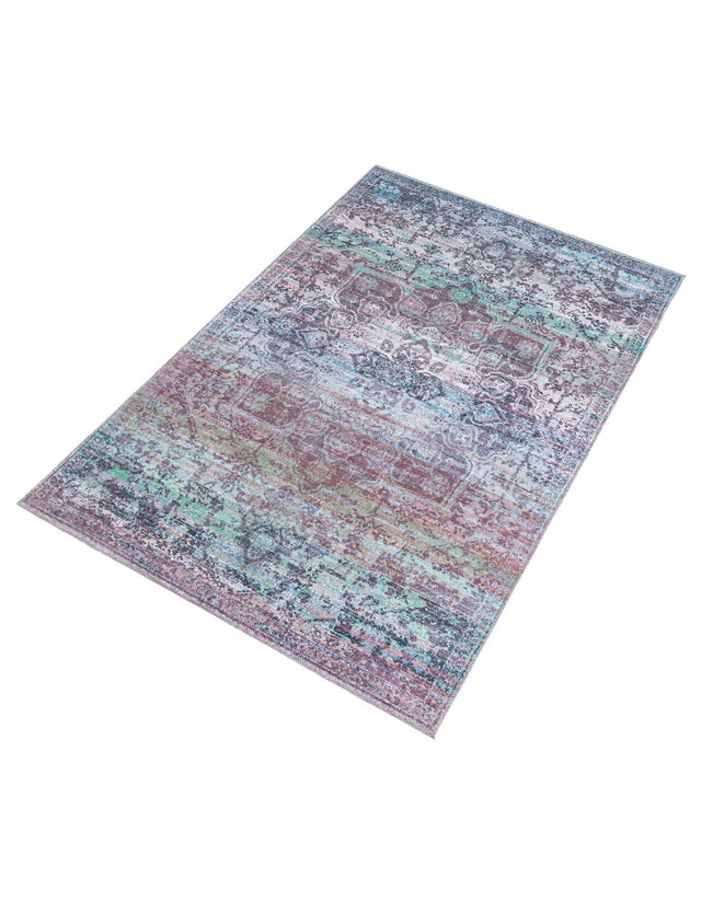Blue Green 6' x 9' Renaissance Washable Rectangle Rug