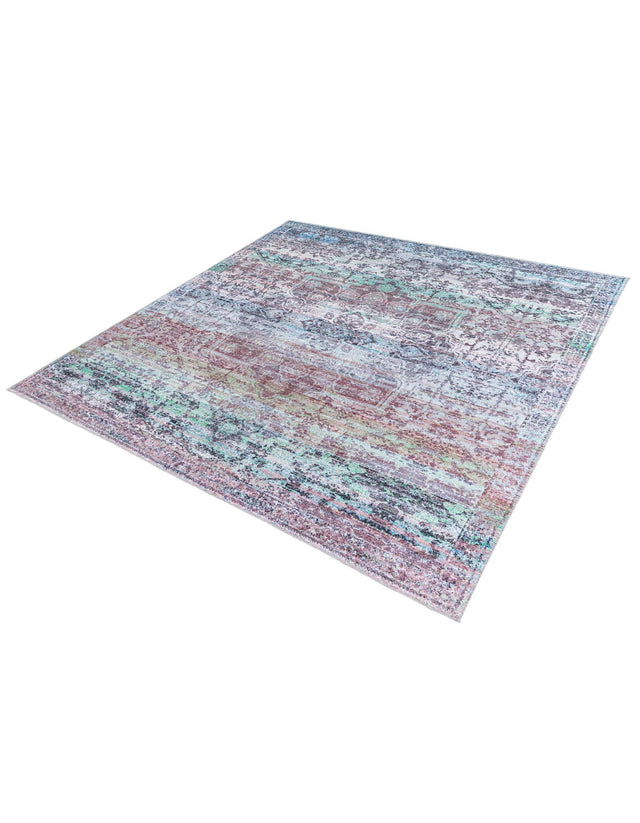 Blue Green 10' 6 x 10' 6 Renaissance Washable Square Rug