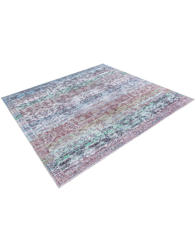 Blue Green 10' 6 x 10' 6 Renaissance Washable Square Rug
