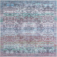 Blue Green 8' x 8' Renaissance Washable Square Rug