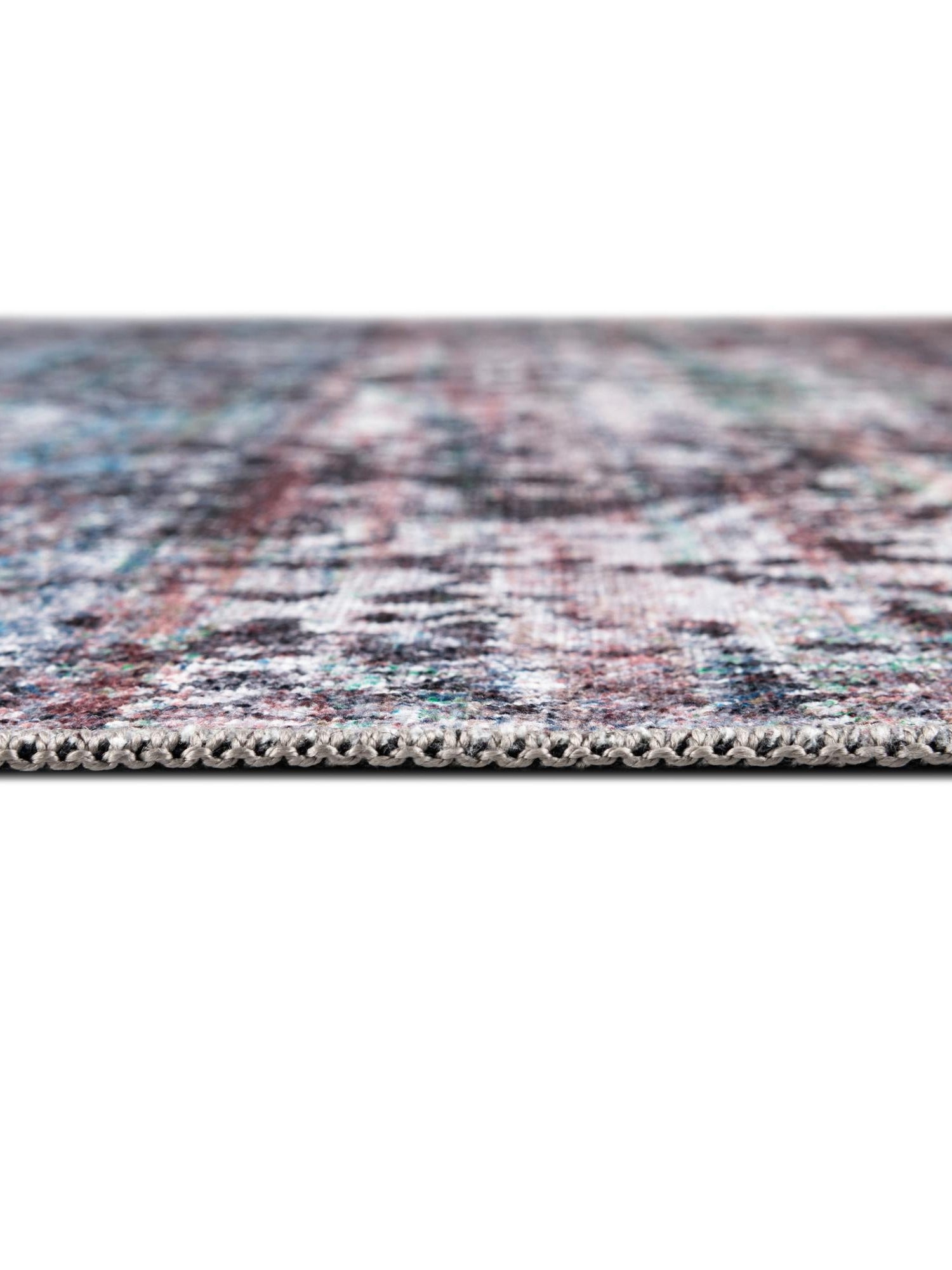 Washable Blue Green 5' 3 x 5' 3 Renaissance Square Area Rug Easy to Clean Stain Resistant & Durable Colorful Distressed Vintage Carpet for Sale at Rug Engine
