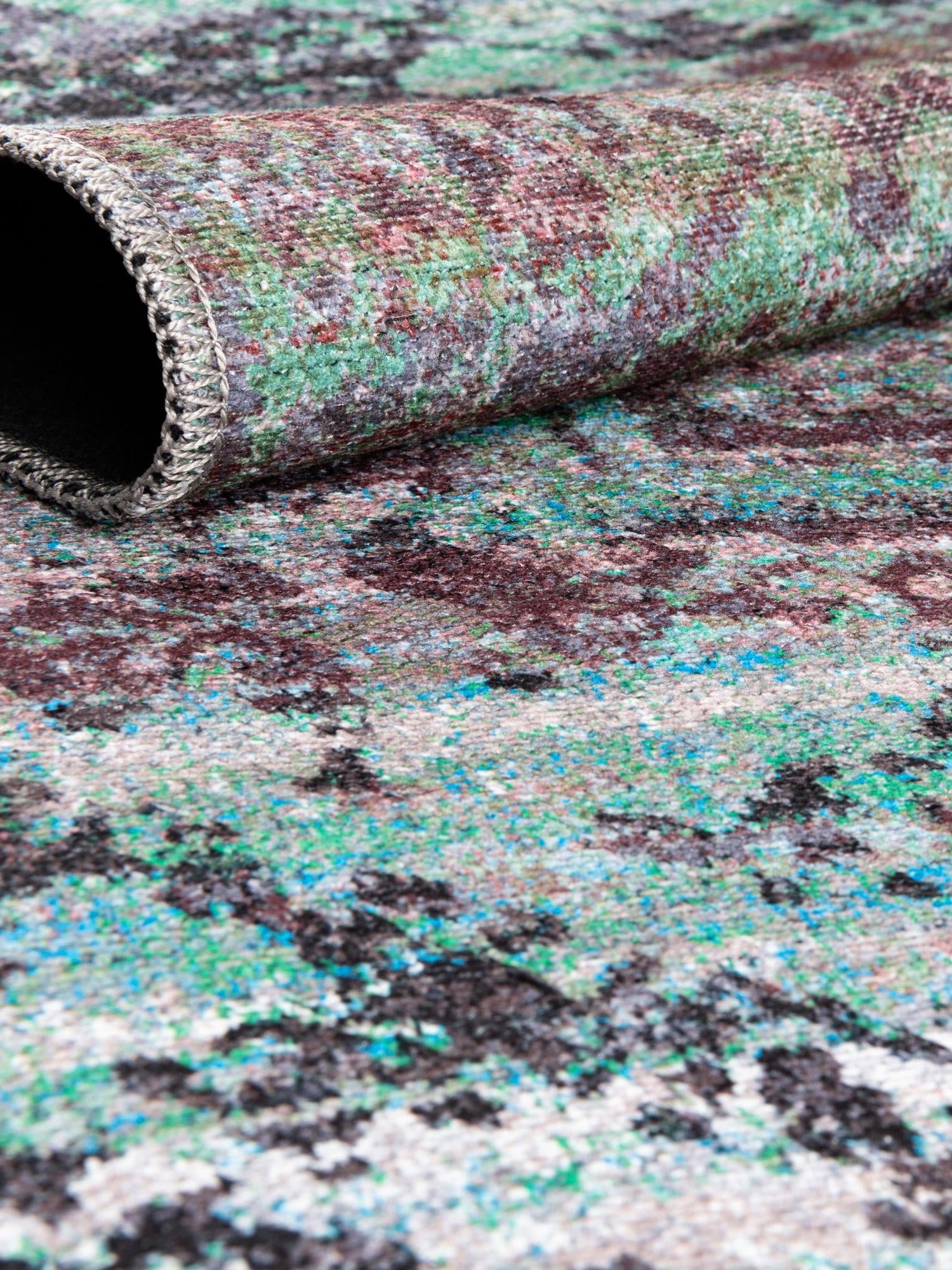 Washable Blue Green 7' 10 x 7' 10 Renaissance Square Area Rug Easy to Clean Stain Resistant & Durable Colorful Distressed Vintage Carpet for Sale at Rug Engine