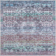 Blue Green 5' 3 x 5' 3 Renaissance Washable Square Rug