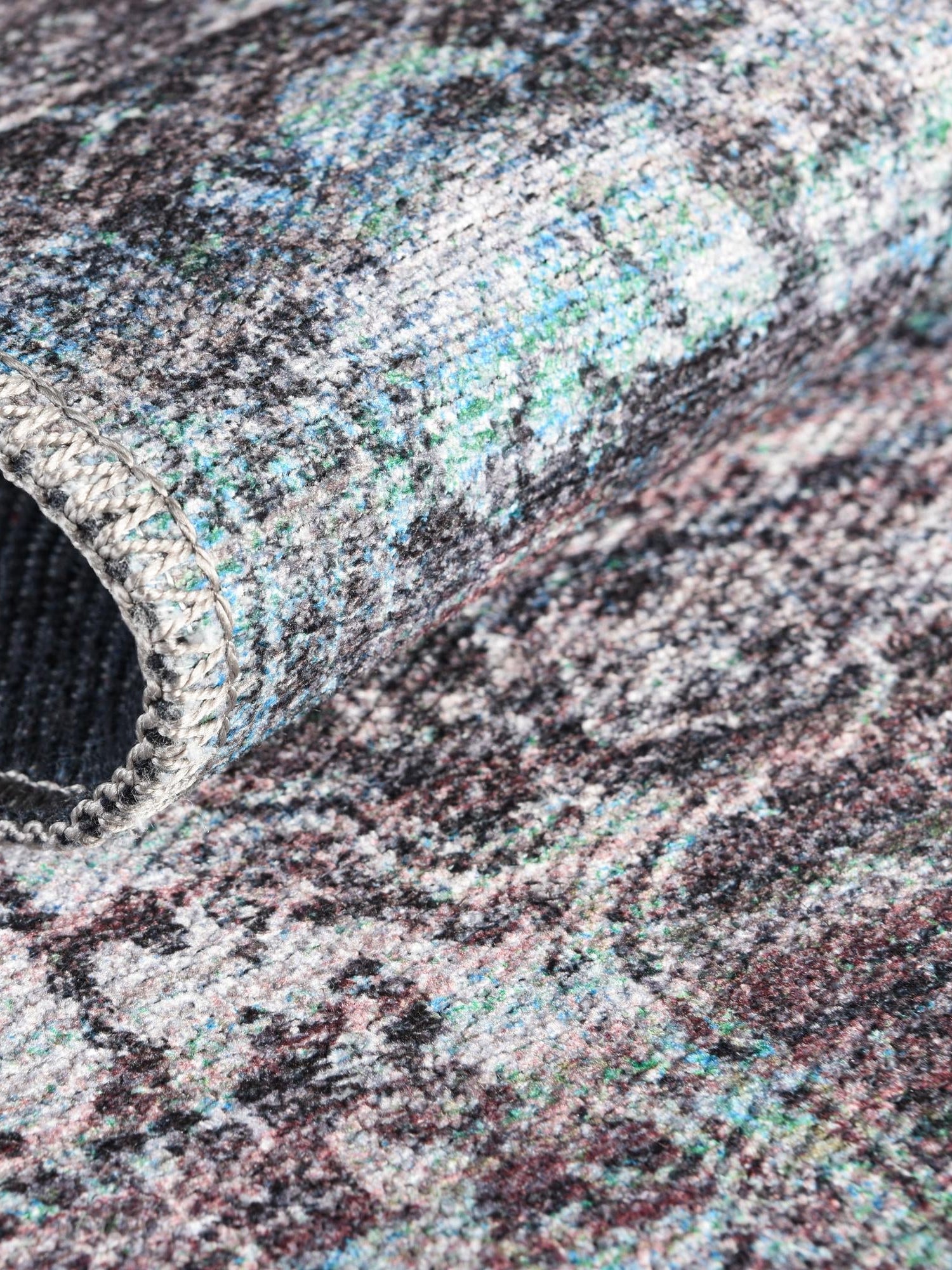 Washable Blue Green 2' x 8' Renaissance Runner Area Rug Easy to Clean Stain Resistant & Durable Colorful Distressed Vintage Carpet for Sale at Rug Engine