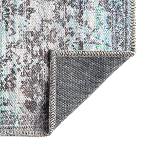 Blue Green 2' x 13' Renaissance Washable Runner Rug