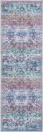 Blue Green 2' x 6' Renaissance Washable Runner Rug