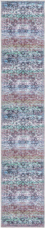 Blue Green 2' x 10' Renaissance Washable Runner Rug