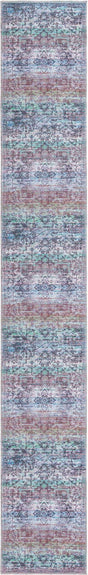 Blue Green 2' x 13' Renaissance Washable Runner Rug