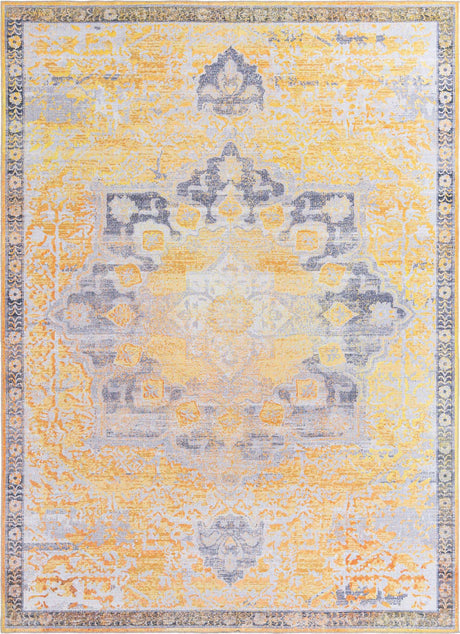 Tuscan Yellow 10' 6 x 14' Renaissance Washable Rectangle Rug