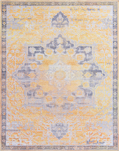 Tuscan Yellow 8' x 10' Renaissance Washable Rectangle Rug